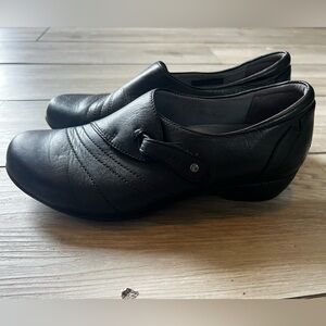 Dansko Franny Black Milled Nappa Shoes Leather Low Heel Womens 36 / US 5.5-6
